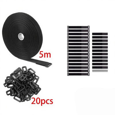 Plastic Buckle 50mm Hook And Loop Cable Tie One Piece Sustainable Hook And Loop Wire Wrap