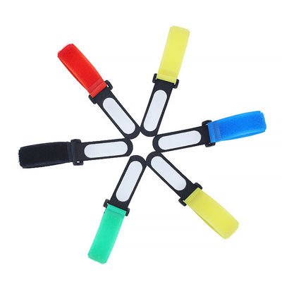Writable Hook And Loop Cable Tie 15mm Nylon Cable Management Straps Pressure Sensitive