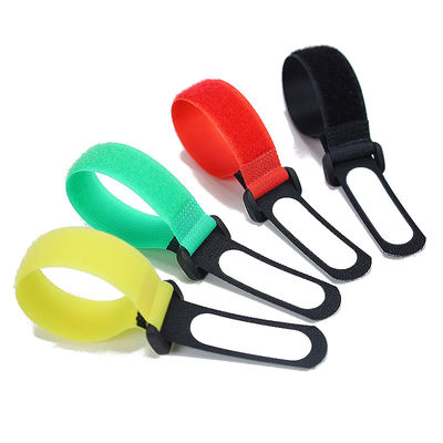 Writable Hook And Loop Cable Tie 15mm Nylon Cable Management Straps Pressure Sensitive