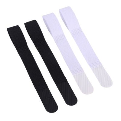 Black And White P Shaped Cable Hook And Loop Headphone Double Sided 12mm